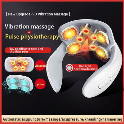 0.5 kg Masseur électrique de cou et d'épaule en forme de U sans fil intelligent de voyage personnalisé avec patch chauffant