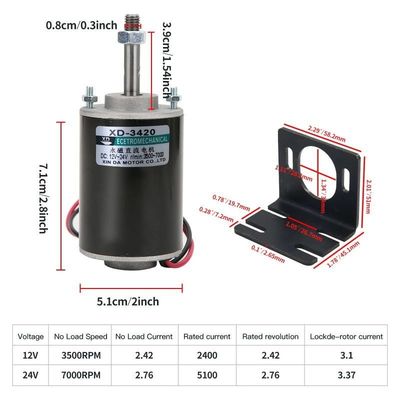 Moteur à aimant permanent à couple élevé à commutation par pinceau 30W 12V/24V Moteur générateur DIY