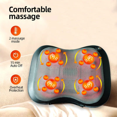 12V capacité de batterie oreiller de massage pour soulager la douleur au bas du dos Grande zone de massage