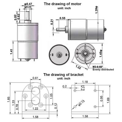 37 mm de diamètre boîte de vitesses Grand moteur de réduction de couple Durable pour une longue période 12V 150rpm