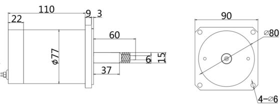 Moteur à courant continu à brossage de 24 V et 100 W réglable pour les machines industrielles noires