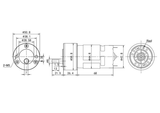 Moteur de brosse à courant continu de 12 V à grand couple 75 dB 42 mm avec IE 1 efficacité et direction de rotation