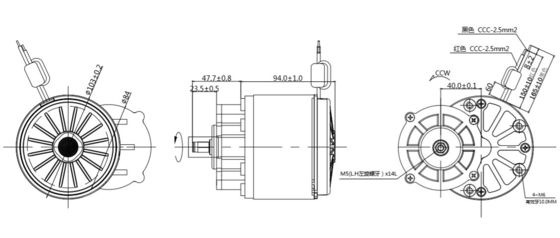 24V 250W/350W couple élevé 101mm engrenage DC moteur électrique machine essentielle