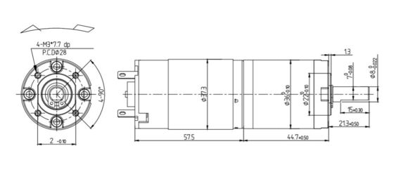 12V/24V 42mm 32W/40W Moteur électrique à courant continu