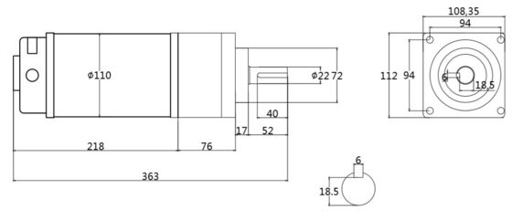 Moteur électrique à courant continu 110mm 110V professionnel