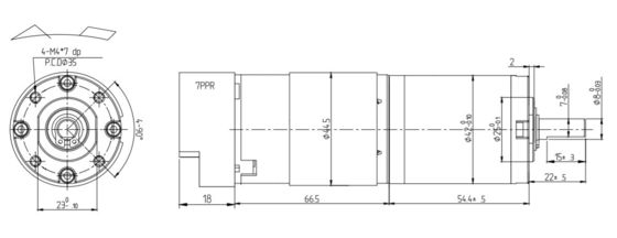 Magnet permanent 42 mm 10,4w moteur CC brossé pour engrenage planétaire haute puissance 12v 24v