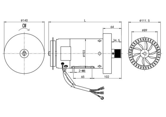 Moteur de tapis roulant de 500w avec commutation de pinceau
