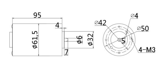 Moteur électrique à courant continu à brosse de 61 mm 24v 60W avec moteur à dérive avant YLP 80BL-154-3