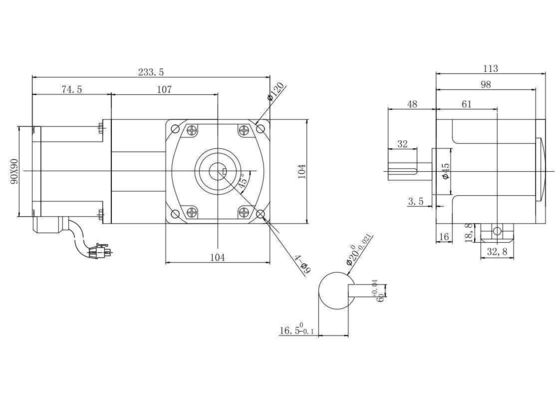 24V 48V 90mm engrenage à angle droit moteur électrique de tapis roulant à courant continu 11A