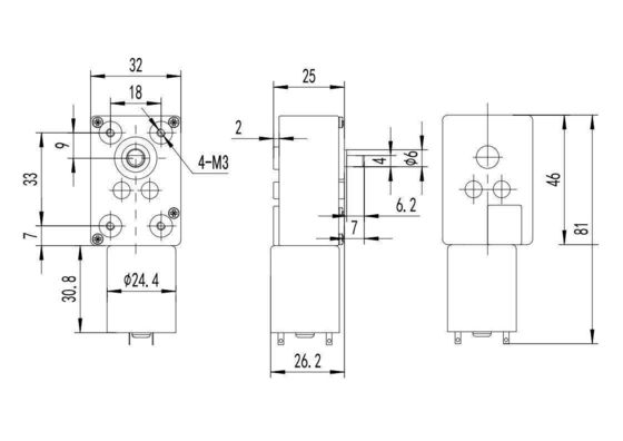 Moteur de tapis roulant en courant continu 28 mm 3,79w couple élevé 12v 24v engrenage de ver brossé moteur électrique en courant continu