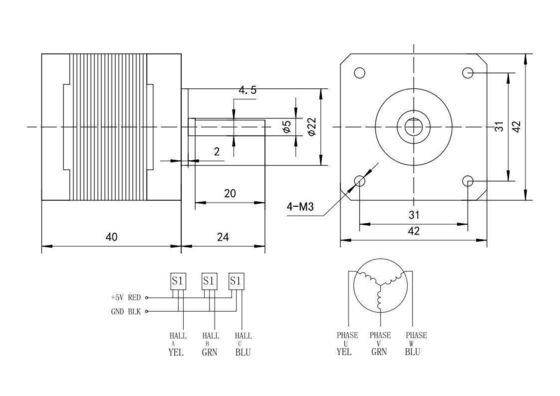 24v 40W moteur sans balai machine professionnelle 3000rpm moteur de tapis roulant électrique CC