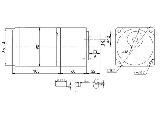 Type de boîte à engrenages engrenage d'arbre excentrique 40W 90mm 220V engrenage d'entraînement AC motorisé à la brosse pour perceuse murale