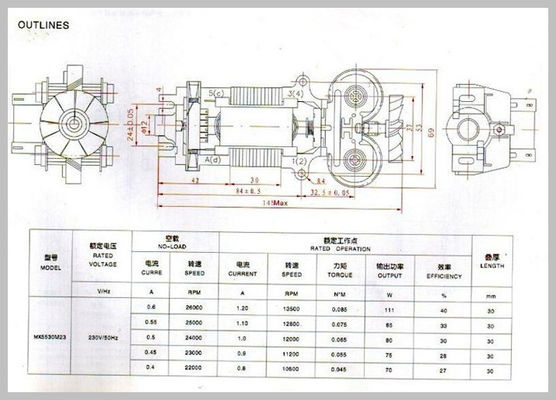 IE 2 Efficacité moteur CC sans balai de 5 kW pour moto électrique couple élevé 1-80KG.CM