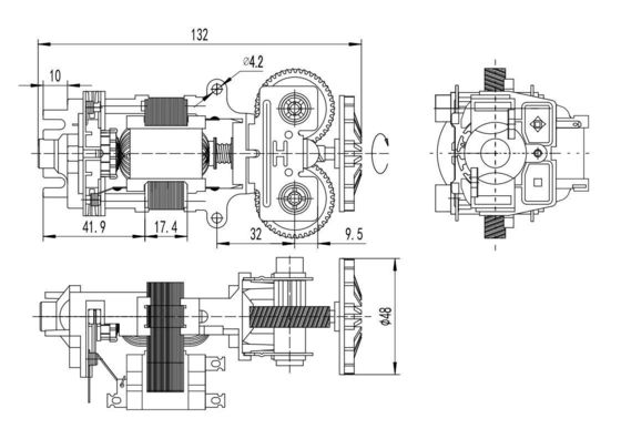 Moteur universel à courant alternatif de 54 mm à grande vitesse à tapis roulant monophasé 200W 110V 75dB