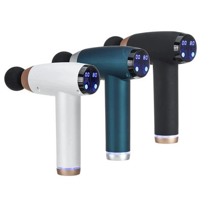 Pistolet de massage électrique à tissu profond avec 6 têtes, écran LCD à 30 vitesses et charge USB 1 kg