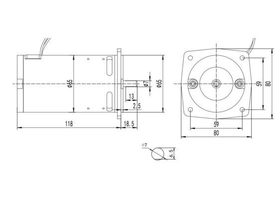 Retour en arrière entièrement fermé 150W 110V 220V moteur AC pour tapis roulant 65mm