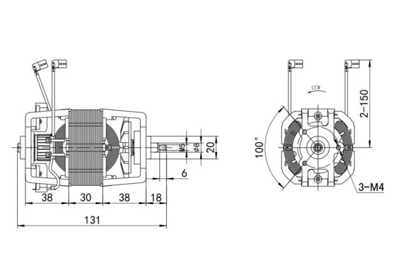 Moteurs à courant alternatif à arbre fileté pour tapis roulant universel professionnel 110v 220v 300w 400w 500w