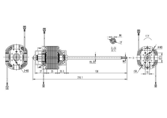 Moteur électrique à courant alternatif à couple élevé 110v 220v 100w 200w 300w pour tapis roulant 10000 tr/min