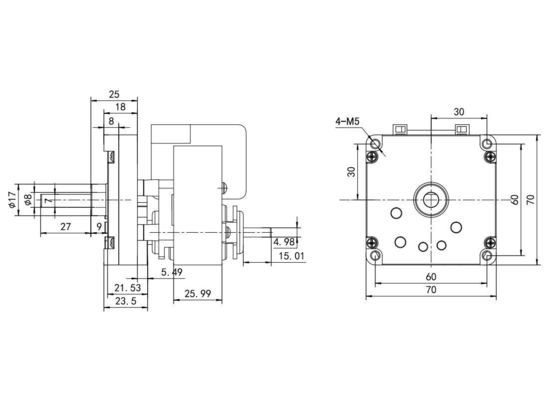 Moteur de tapis roulant à couple élevé bruit faible 110V 61mm moteur électrique à courant alternatif avec arbre D