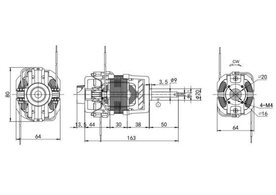 Moteur de tapis roulant à grande vitesse 370w 230v 50/60Hz 12000 tr/min phase unique 75dB bruit universel