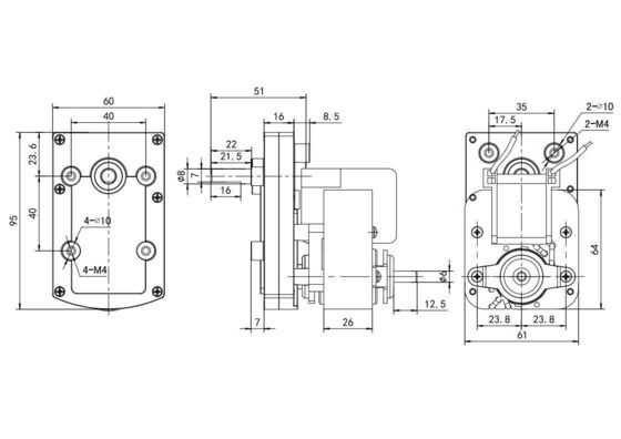 Moteur à courant alternatif asynchrone pour tapis roulant 20w 110V/220V bas régime à couple élevé