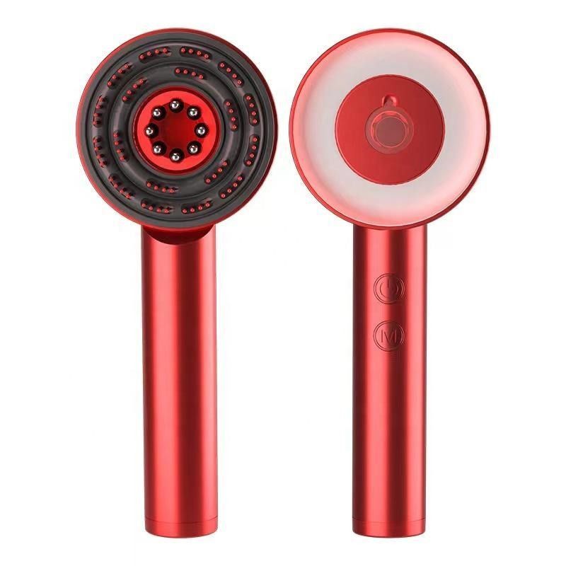 Appareil de massage par vibration de la lumière rouge argentée pour la croissance des cheveux et la santé du cuir chevelu