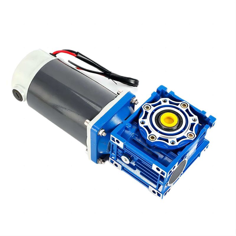 Moteur électrique à courant continu à brosse 6w-300w avec boîte de vitesses de ver NMRV 12V/24V/48V 60mm-104mm moteur à courant continu